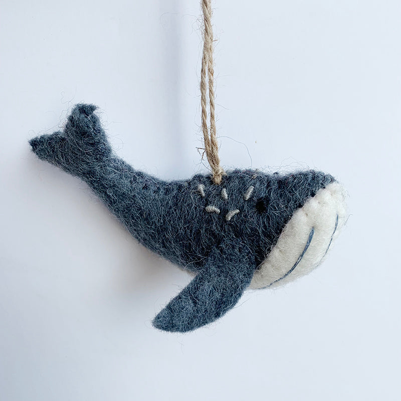 Felt Whale Ornament