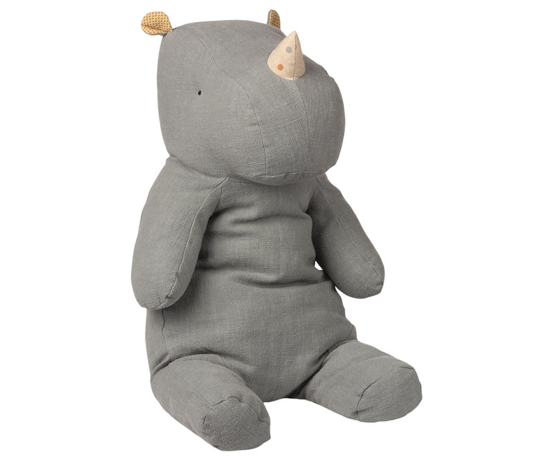 Large Stuffed Rhino - Dusty Blue