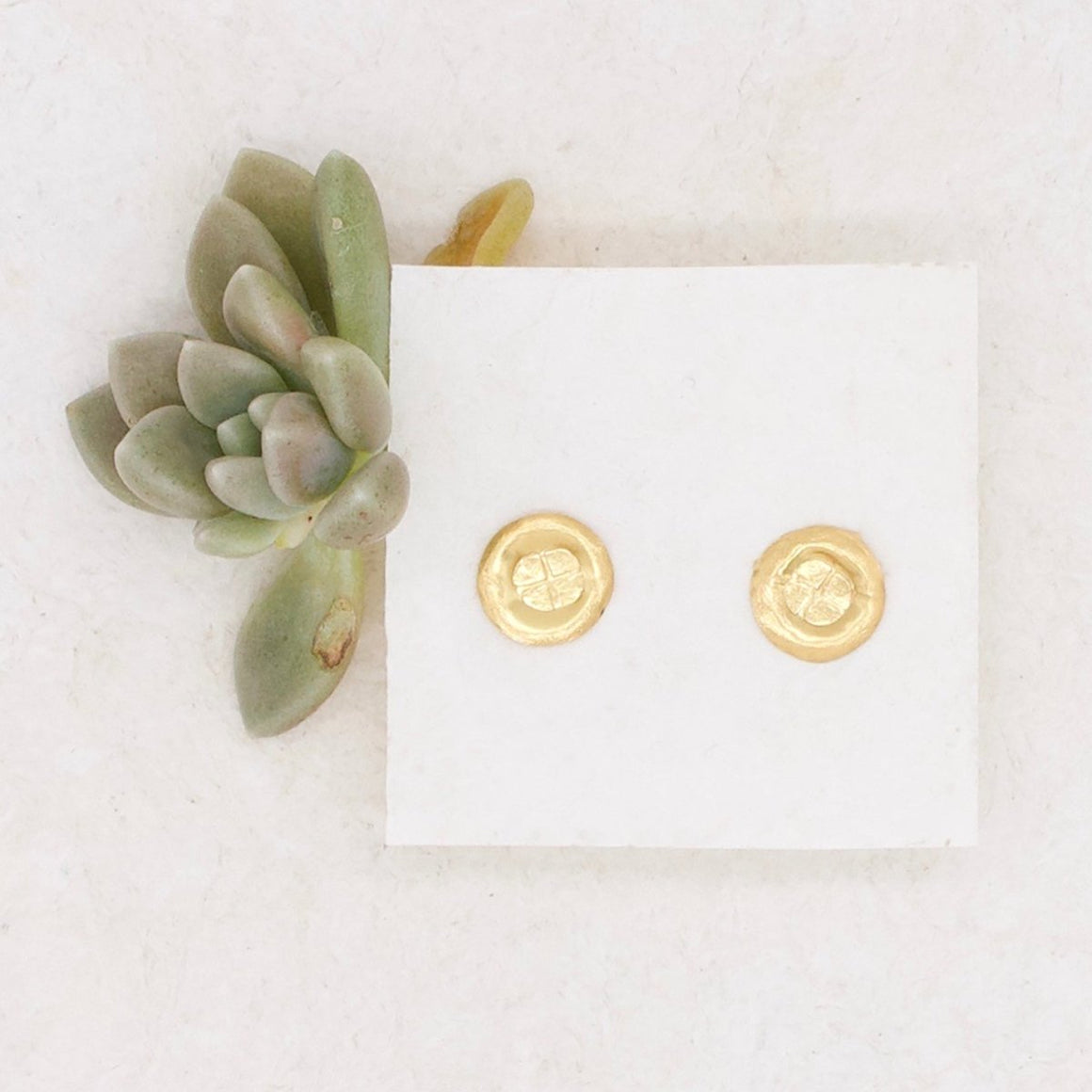 Golden Talisman Stud Earrings