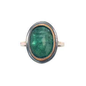 Green Kyanite Ring (SS/24k)