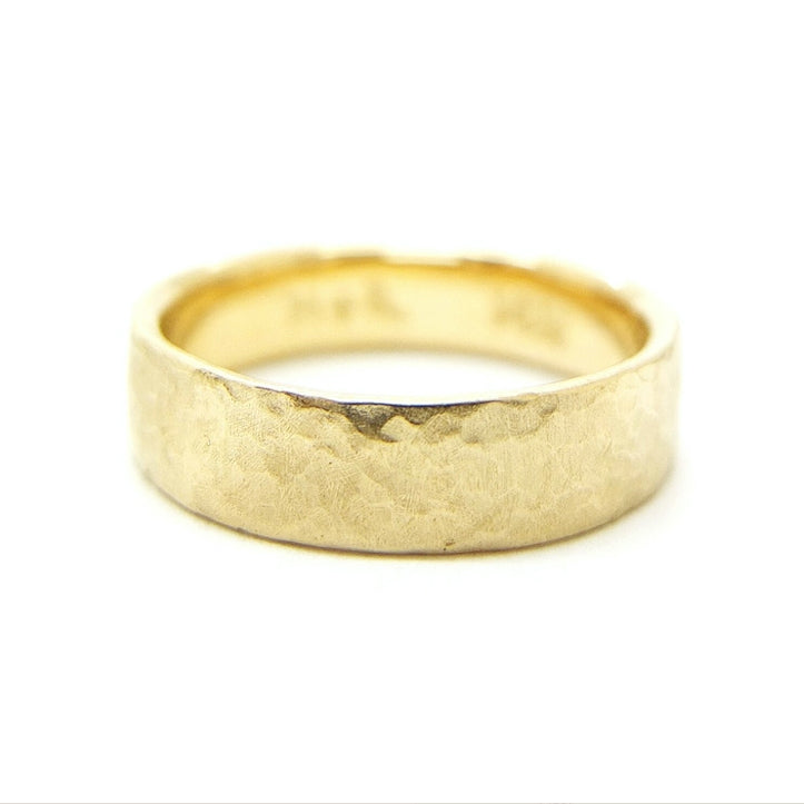 14k Gold 5mm Hammered Band