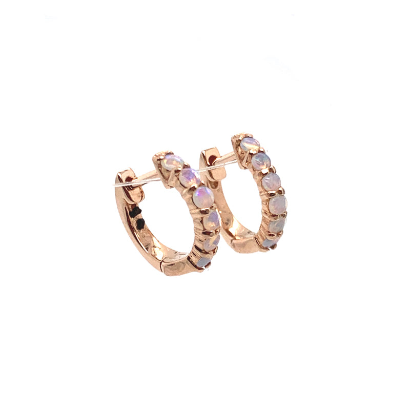 14k Huggies - YG Opal**