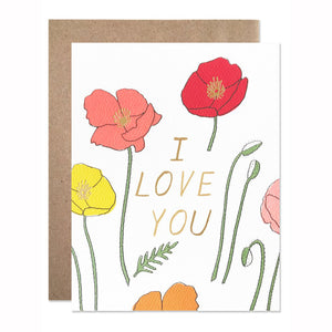 I Love You Poppies Card