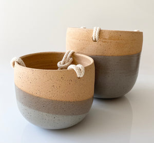 Hands on Ceramics Hanging Planter - Grey