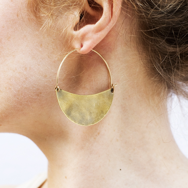 Brass Crescent Hoops