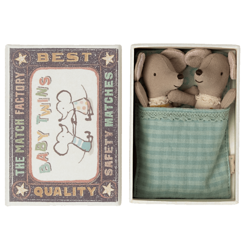 Baby Twins Mice in Matchbox