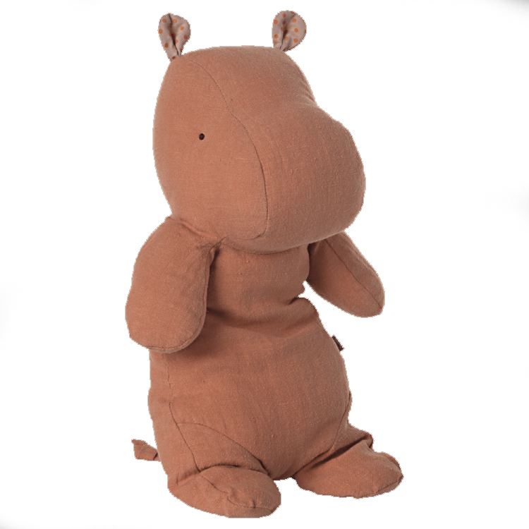 Medium Stuffed Hippo - Dusty Coral