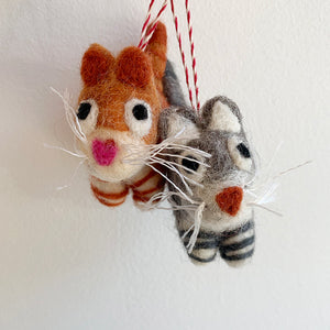 Felt Tabby Cat Ornament