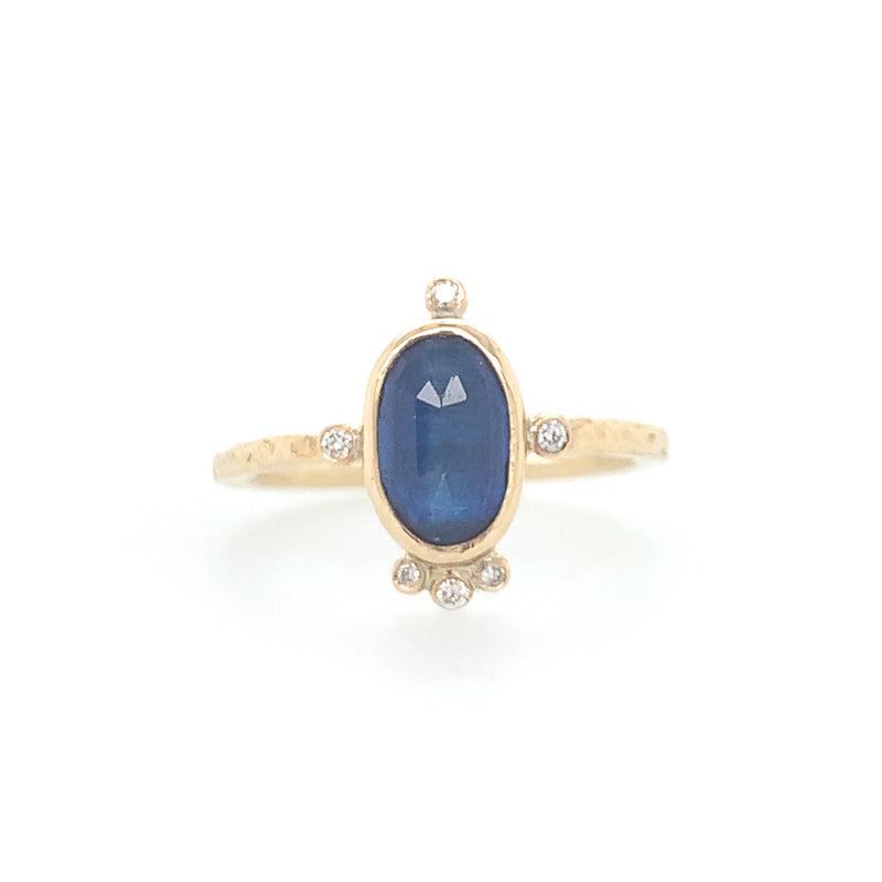 Kyanite Crown Diamond Ring