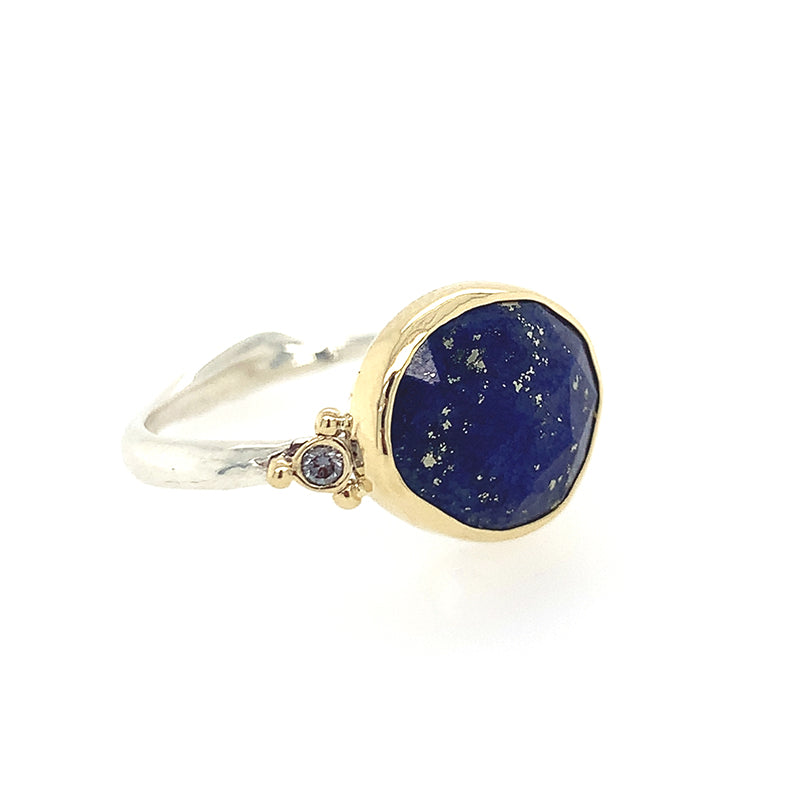 Lapis Ring with Diamonds