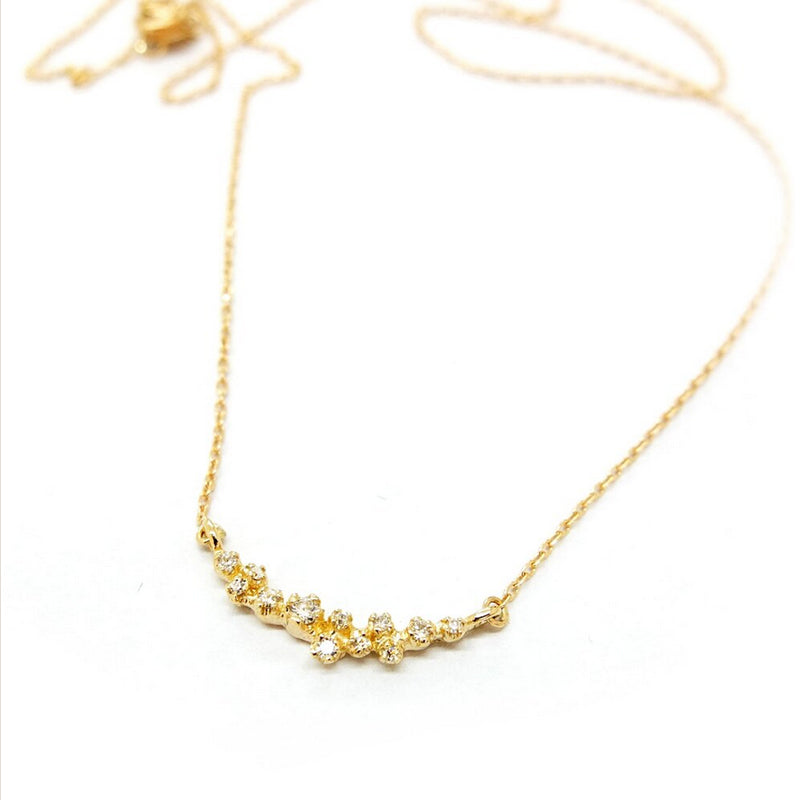 14k Large Diamond Cluster Necklace
