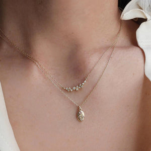 14k Large Diamond Cluster Necklace