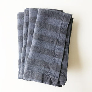 Linen Napkins - Set/2 - Indigo Stripe