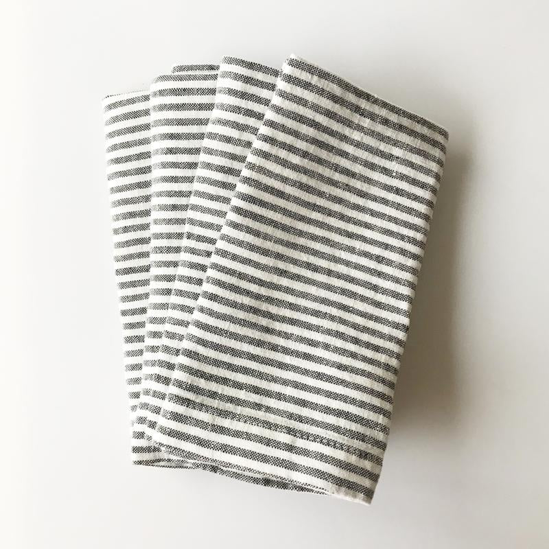 Linen Napkins - Set/2 - Thin Black Stripes