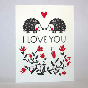 I Love You Hedgehogs Card