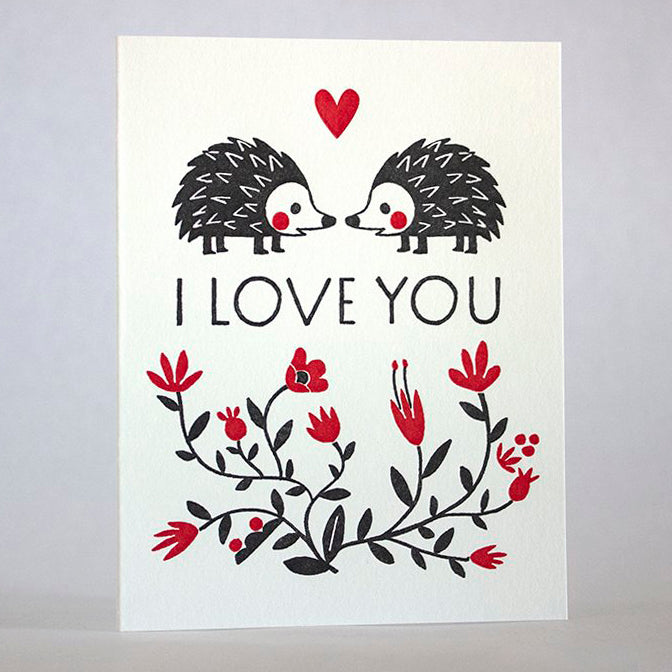 I Love You Hedgehogs Card