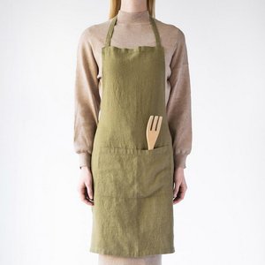Linen Tales Daily Apron (Martini Olive)
