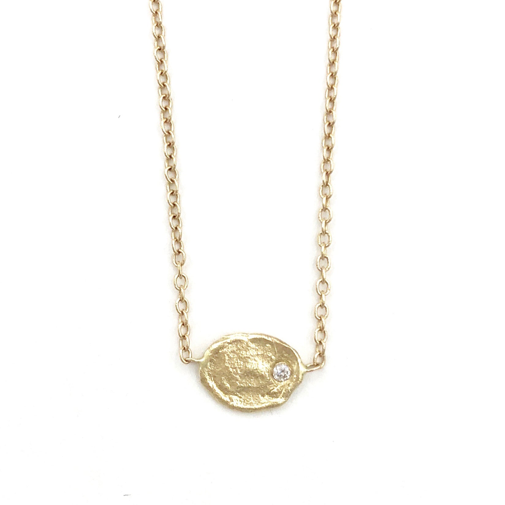 14k Medium Golden Flake w/ Diamond Necklace