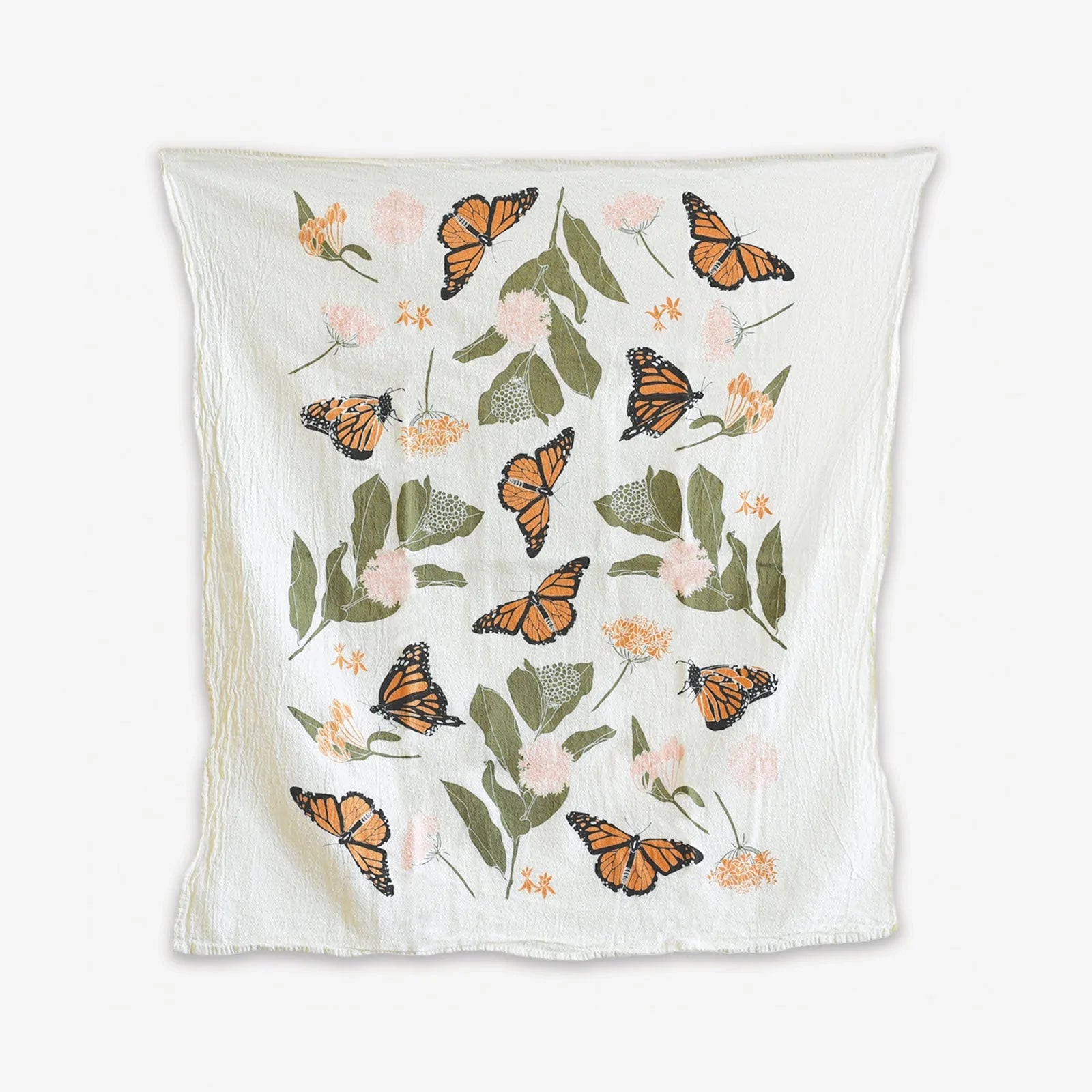 Monarchs + Milkweeds Tea Towel