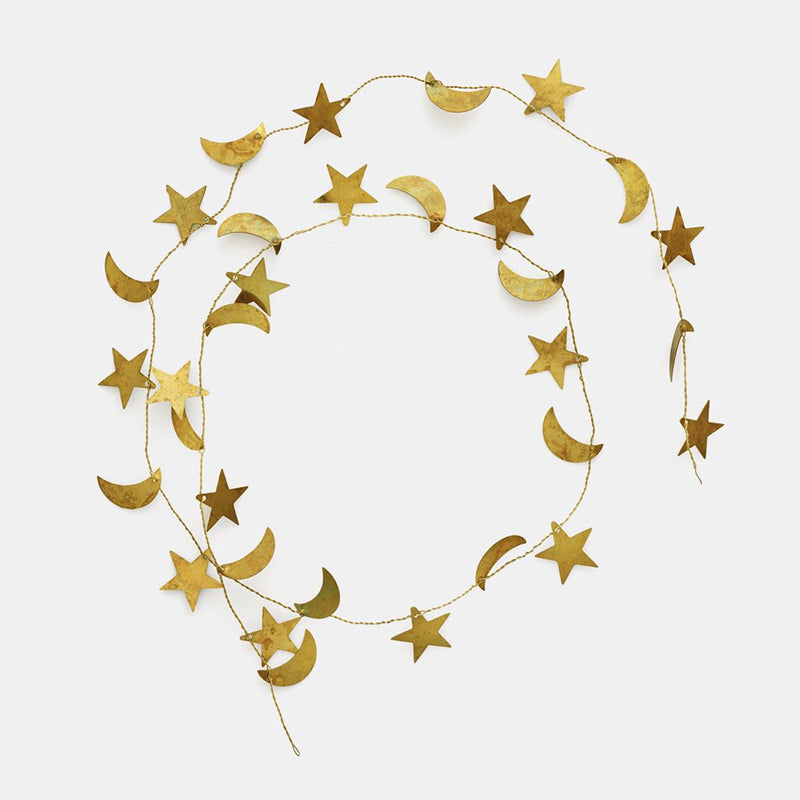 Brass Moon + Star Garland