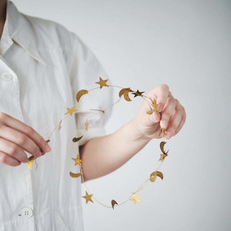 Brass Moon + Star Garland