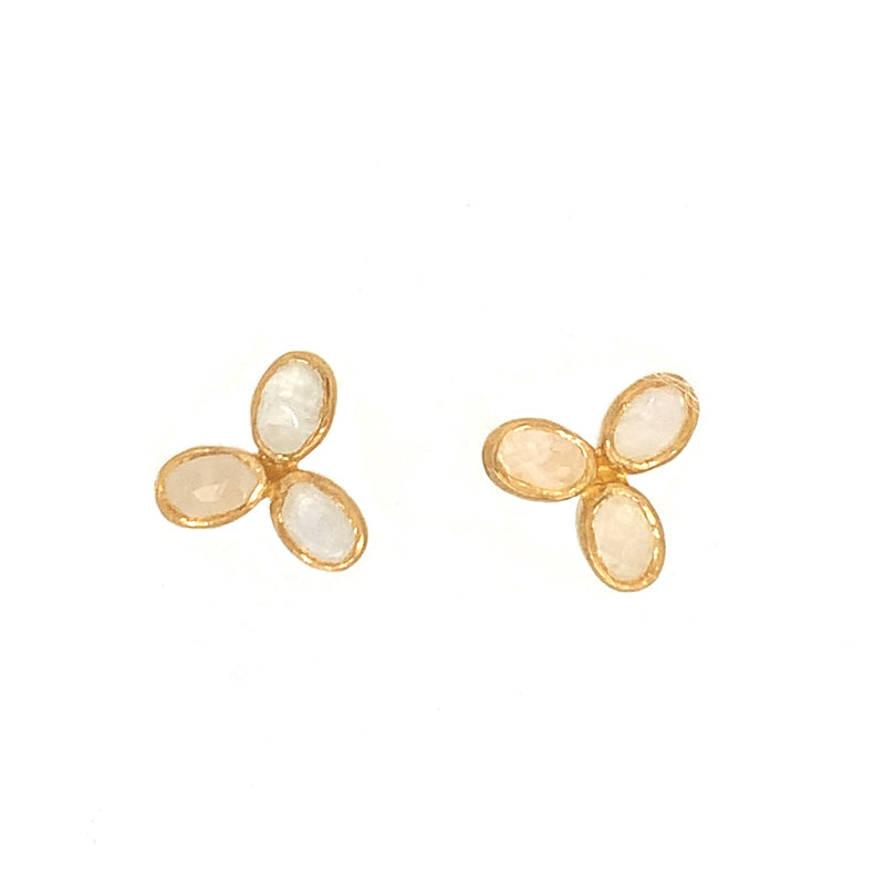 Moonstone Flower Studs