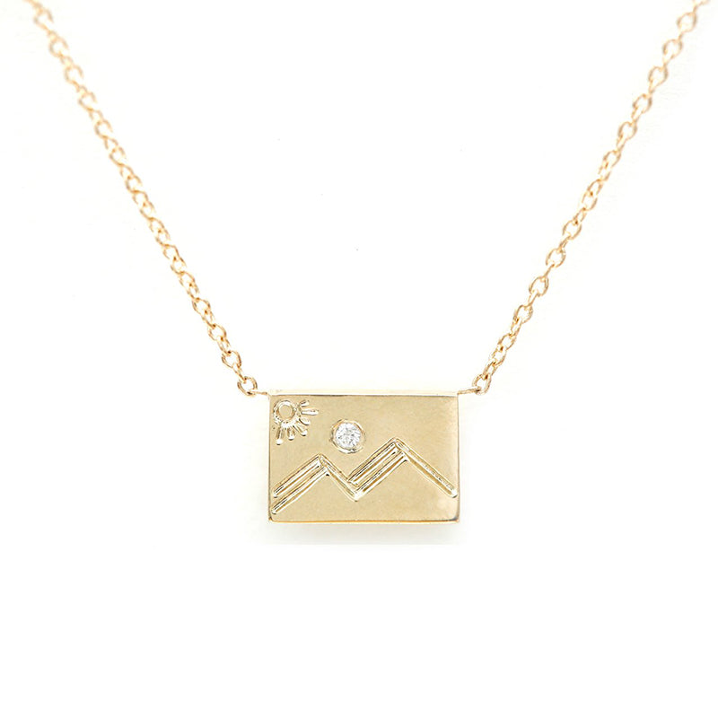 Postcard Mountain 14K Diamond Necklace