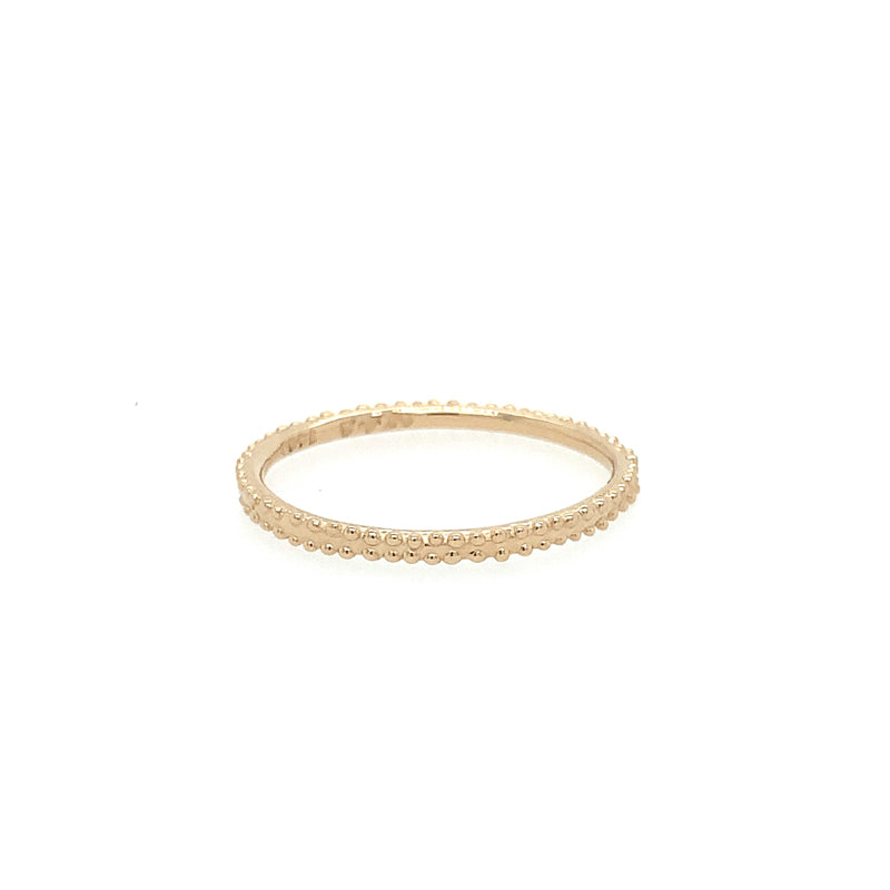 14K Double Dots Small Concave Band