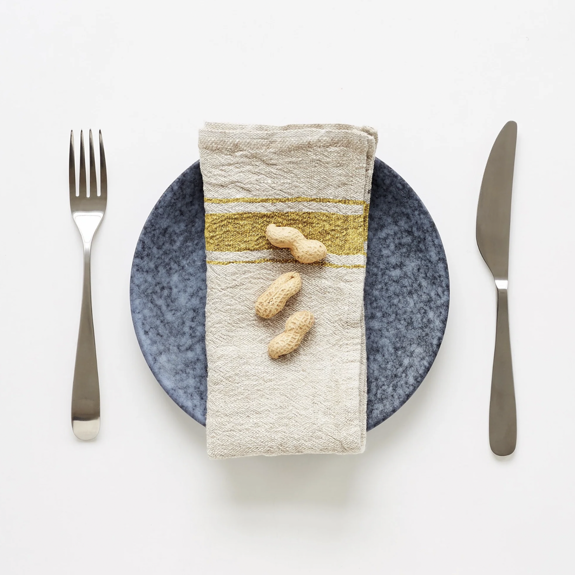 Linen Napkins - Set/2 - STRIPED Mustard