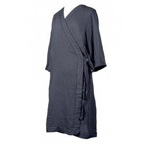 Cotton Kimono Robe - Navy