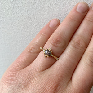 18k Salt + Pepper Nebula Diamond Ring