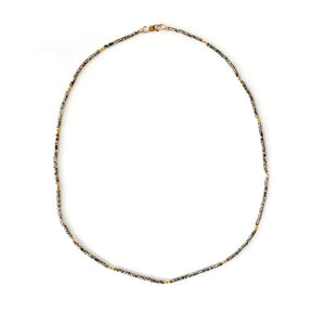 16.5" Seed Bead Necklace - Black Zircon