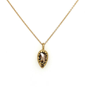 Cognac Diamond Heart Necklace