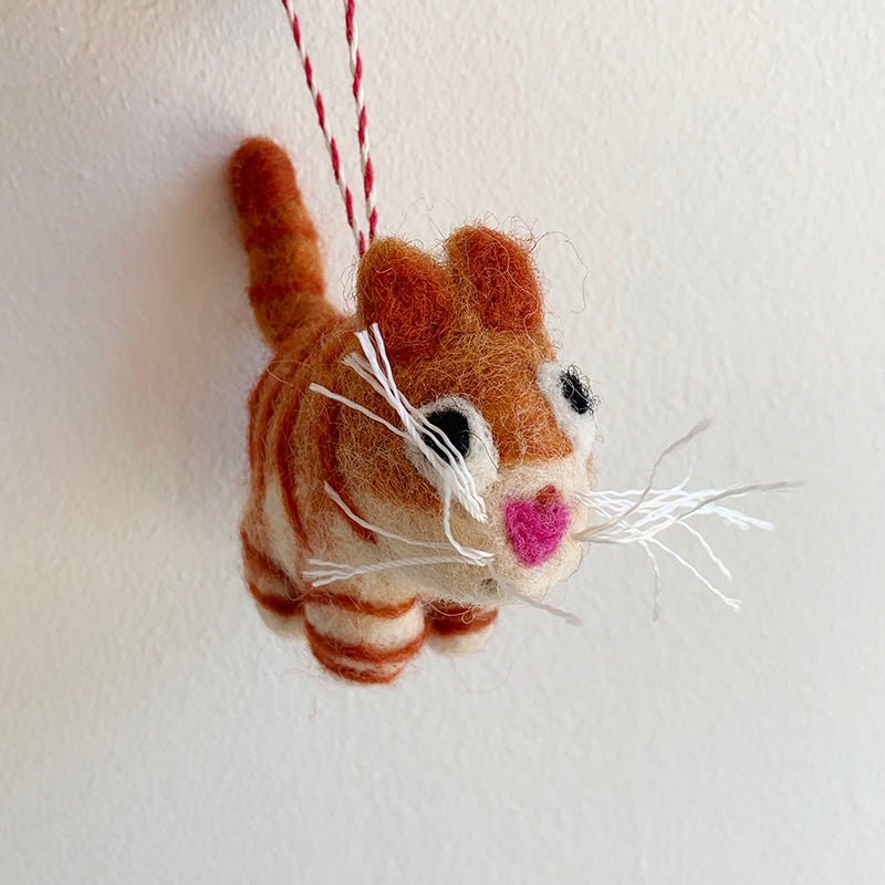 Felt Tabby Cat Ornament
