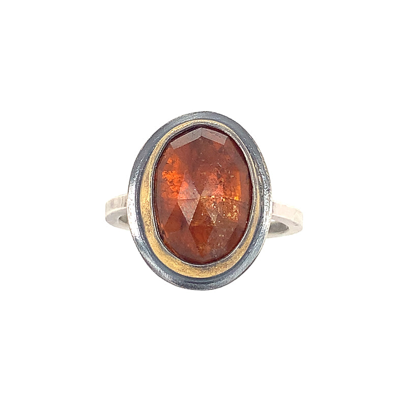 Orange Kyanite Ring (SS/24k)
