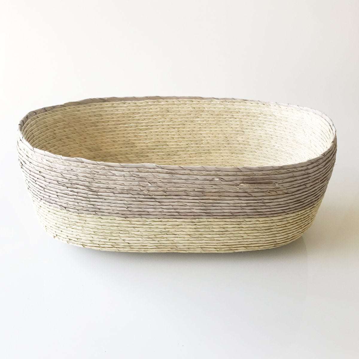 Small Oval Palm Basket - Arena Stripe