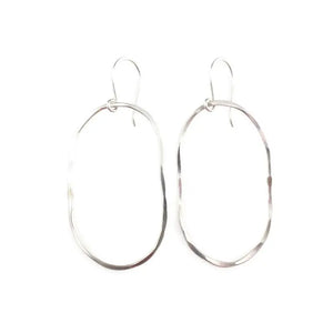 Organic Oval Hammered Hoops