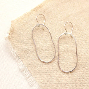 Organic Oval Hammered Hoops