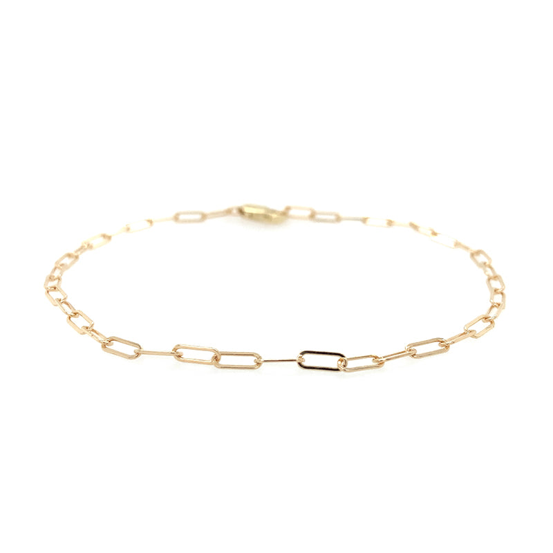 14k Baby Paperclip Chain Bracelet