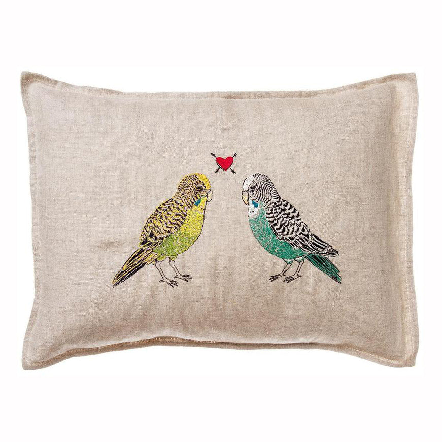 Parakeet Love Pillow