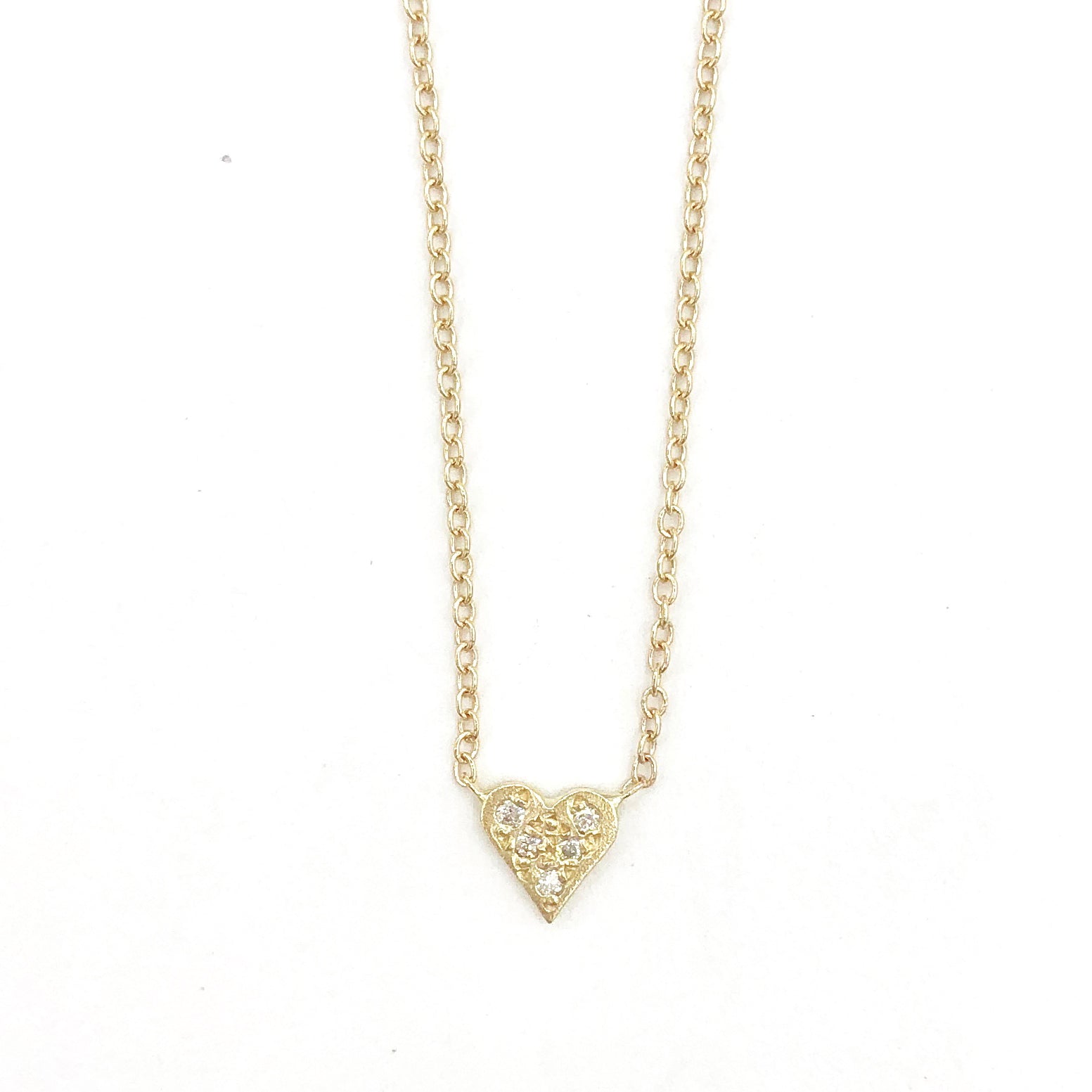 Tiny Pavé Heart Necklace