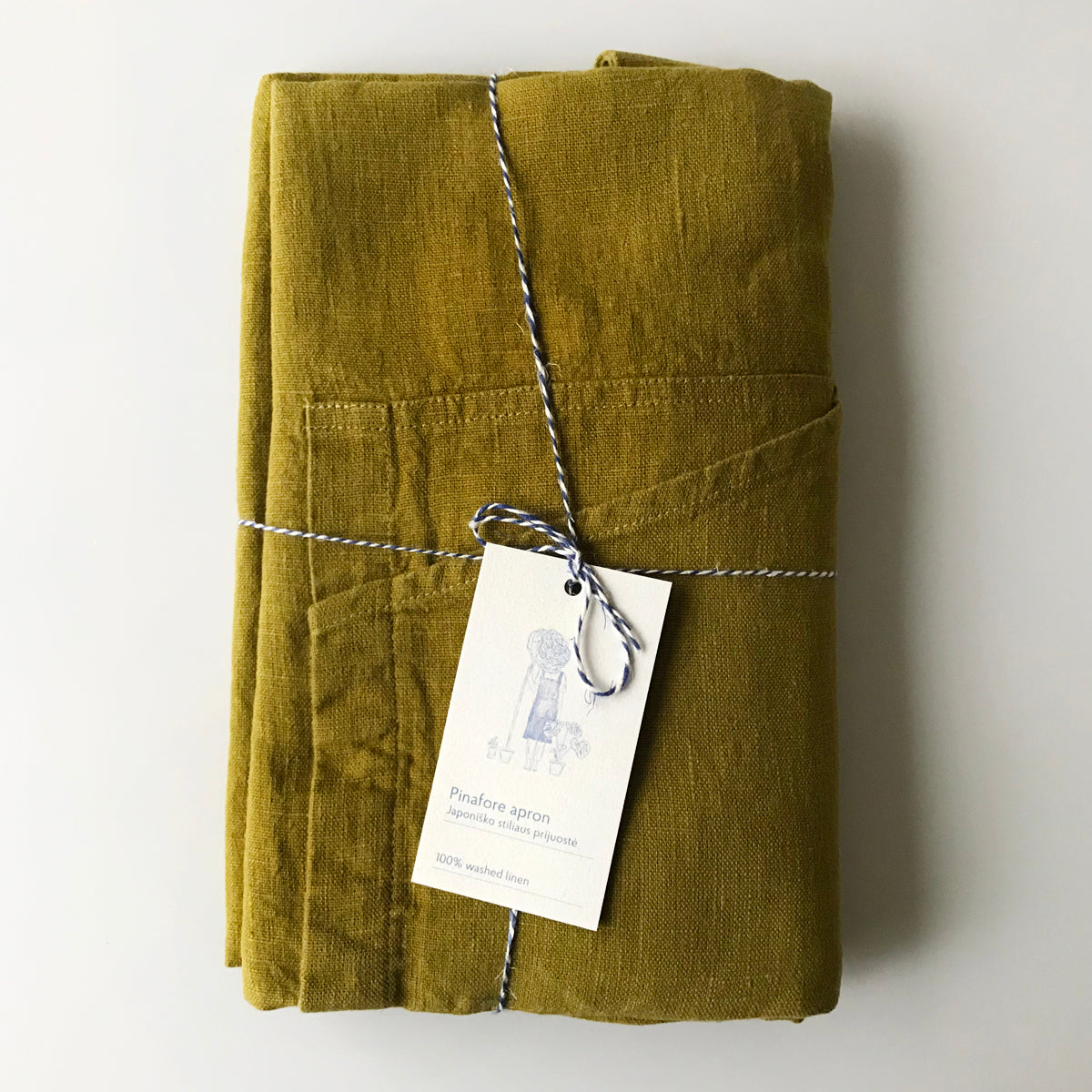 Linen Tales Pinafore Apron - Moss Green