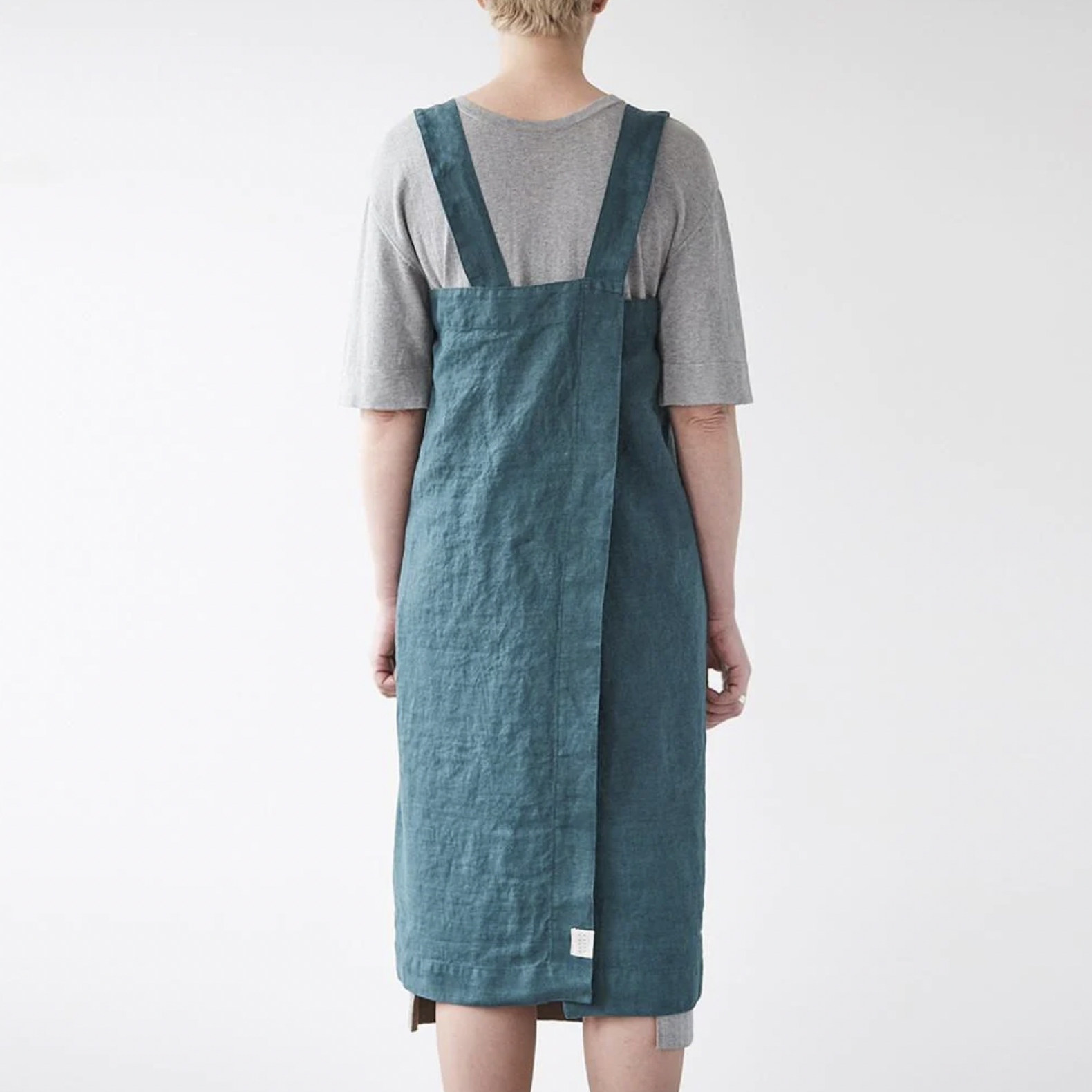 Linen Tales Pinafore Apron - Deep Water