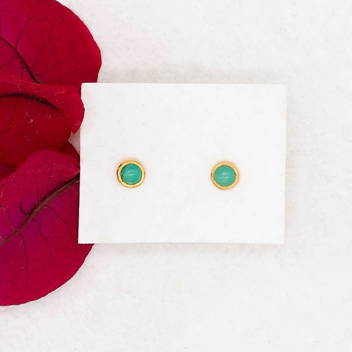 Emerald Dot Studs