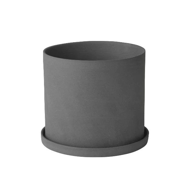 5.5" Porcelain Herb Planter - Charcoal