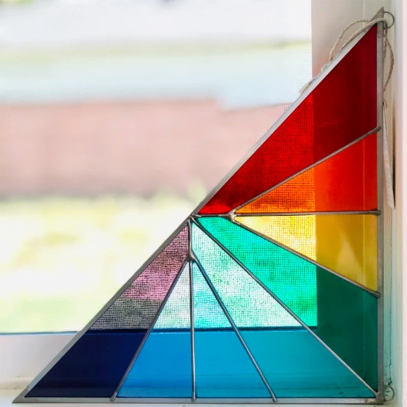Stained Glass Corner Panel - Rainbow