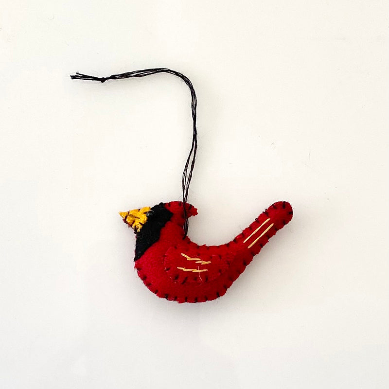 Embroidered Felt Ornament - Cardinal