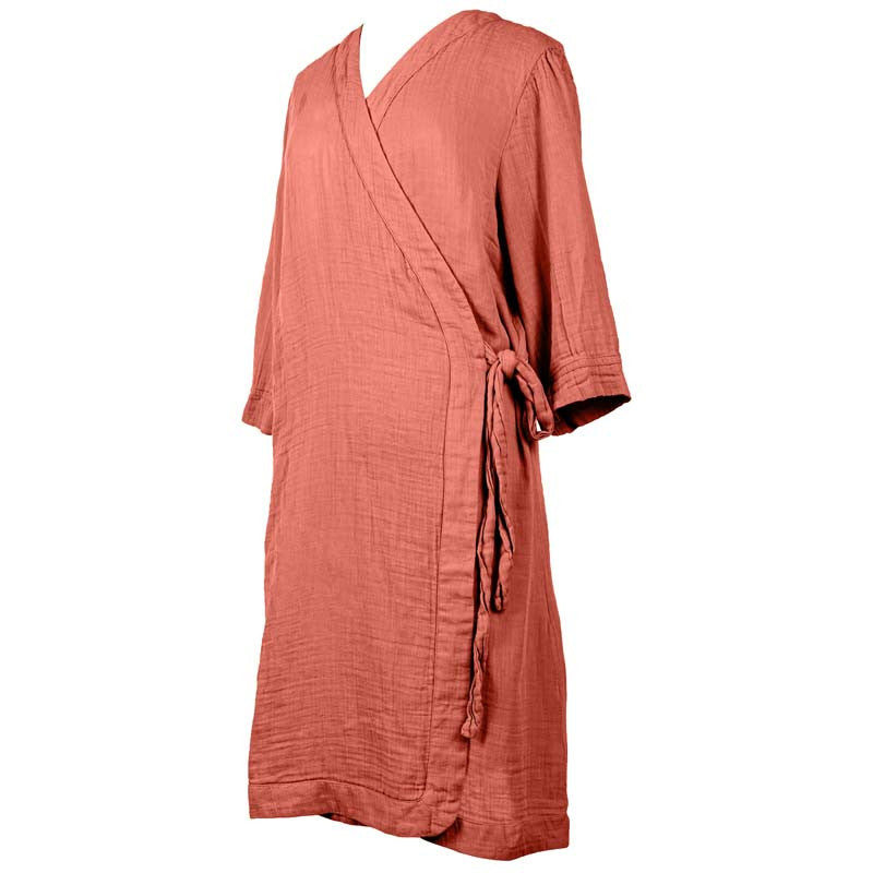 Cotton Kimono Robe - Rosewood