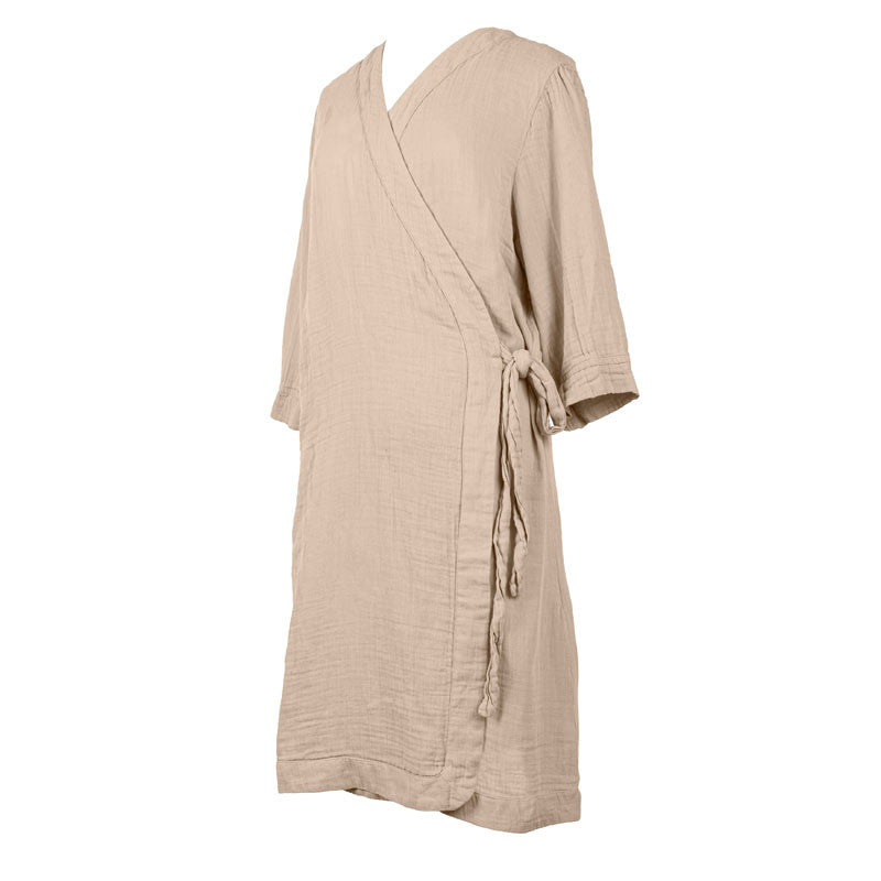 Cotton Kimono Robe - Beige
