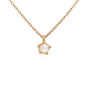 14k Clear Rose Cut Diamond Necklace